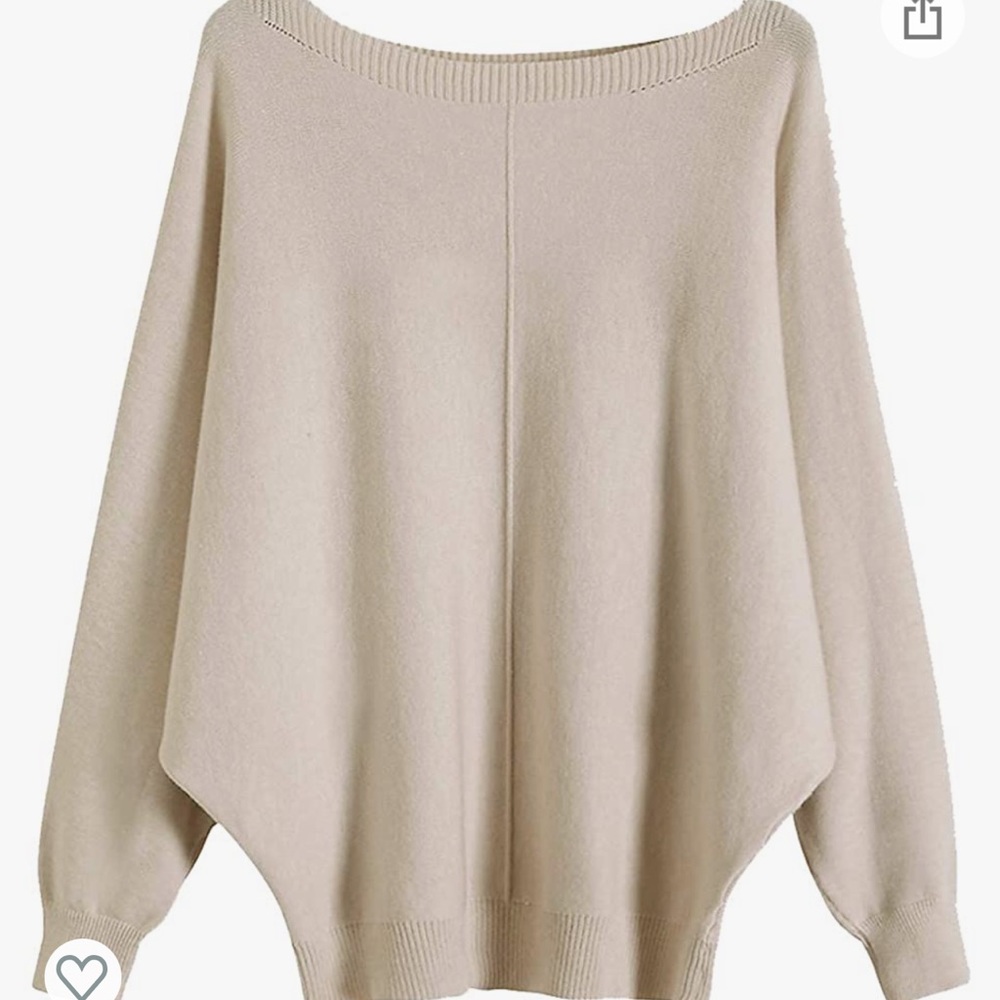 Beige dolman sleeve sweater